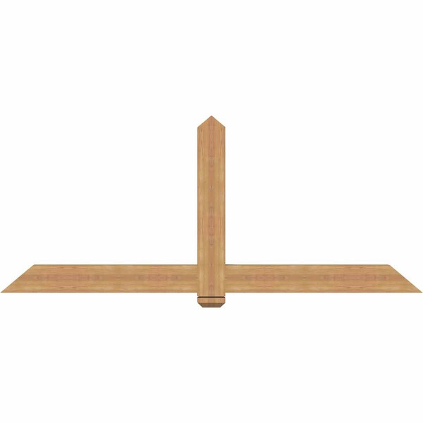 Ekena Millwork Eugene Smooth Timber Gable Bracket, Western Red Cedar, 84"W x 35"H x 3 1/2"D x 5 1/2"F, 10/12 Pitch GBW084X35X0406EUG00SWR - main